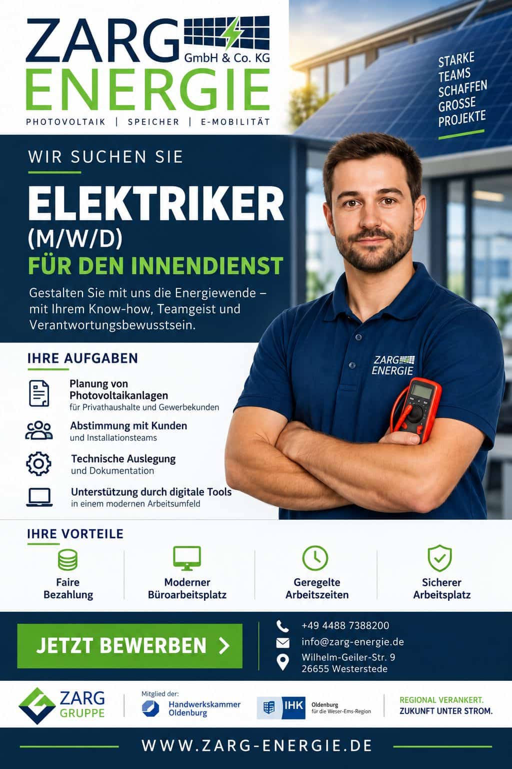 Stellenanzeige: Elektriker (m/w/d) für den Innendienst
